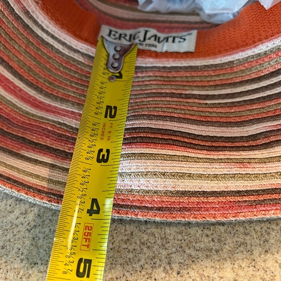 ERIC JAVITS New York Sun Hat striped Coral, Tan, Salmon, Peach, Taupe colors main image 2